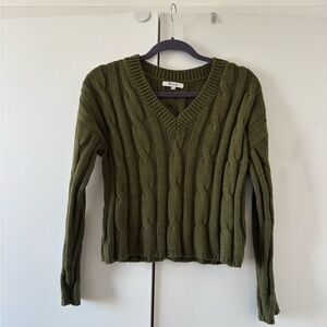 Madewell Olive Green Cable Knit Sweater